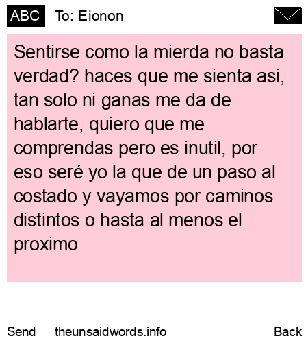 unsent message to Eionon