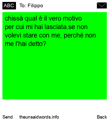 unsent message to Filippo