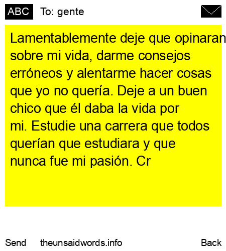 unsent message to gente