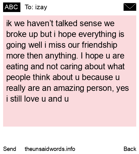 unsent message to izay