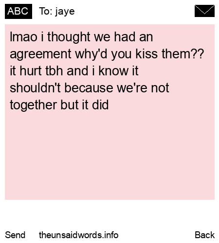unsent message to jaye
