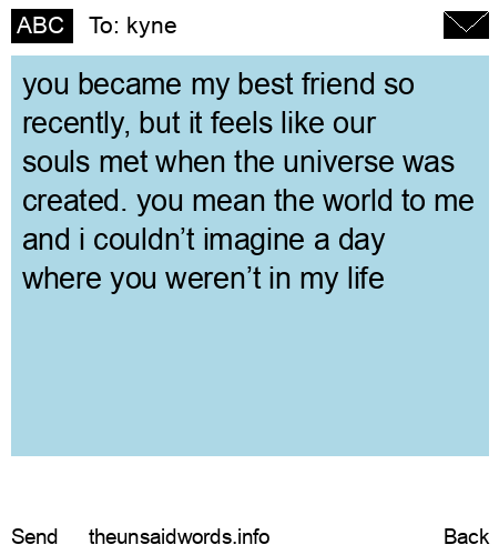 unsent message to kyne