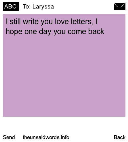 unsent message to Laryssa 