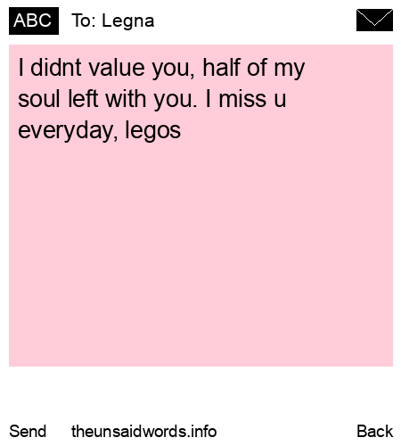 unsent message to Legna