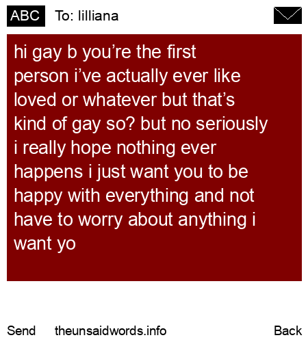 unsent message to lilliana