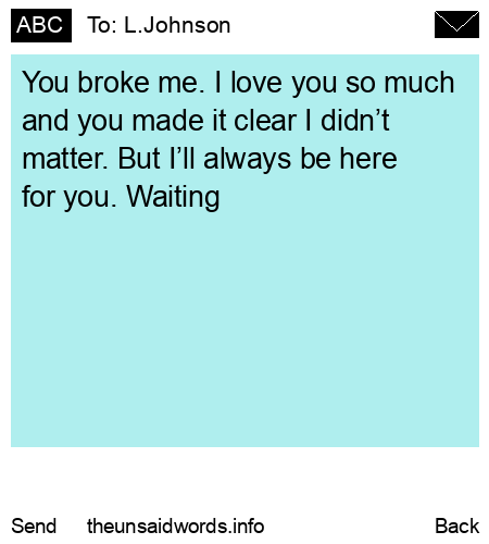 unsent message to L.Johnson