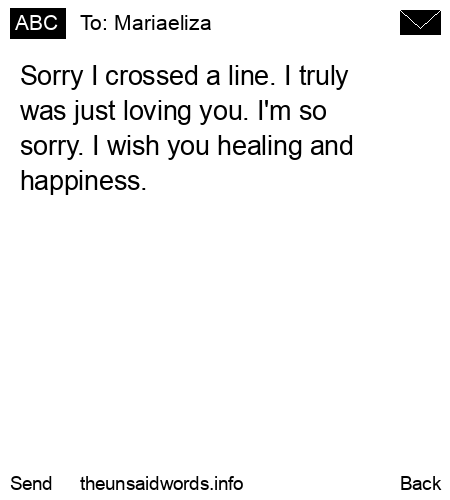 unsent message to Mariaeliza