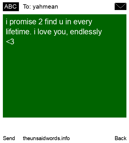 unsent message to yahmean 