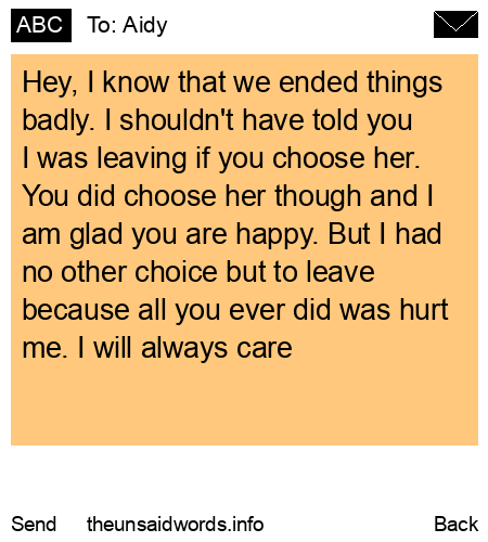 unsent message to Aidy