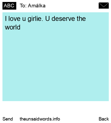 unsent message to Amálka