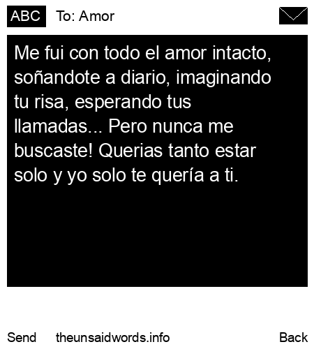 unsent message to Amor