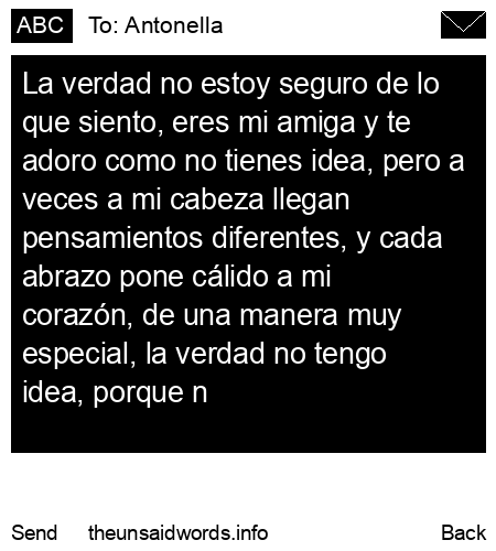 unsent message to Antonella