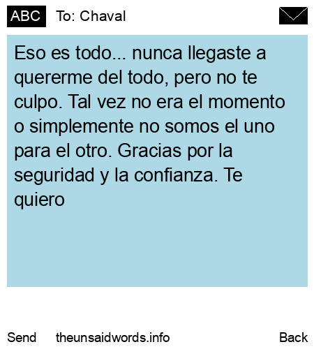 unsent message to Chaval