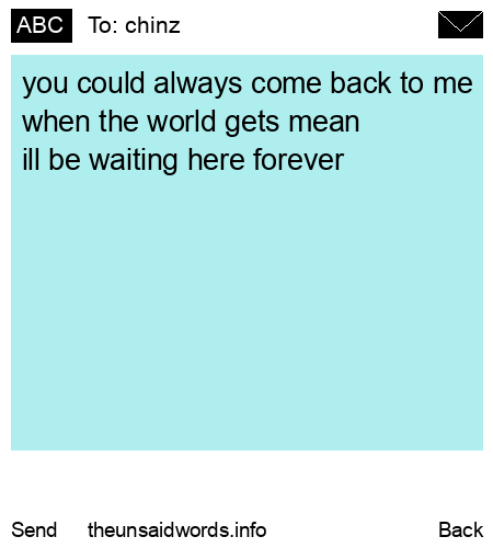unsent message to chinz