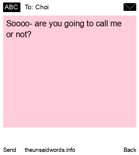 unsent message to Choi