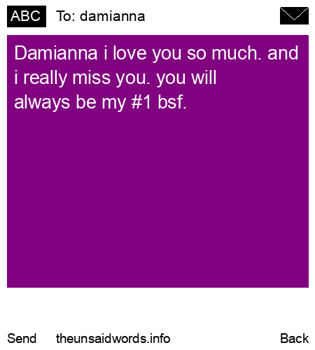 unsent message to damianna