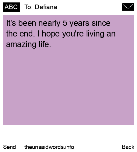 unsent message to Defiana