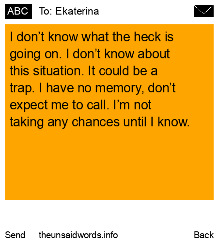 unsent message to Ekaterina