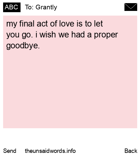 unsent message to Grantly