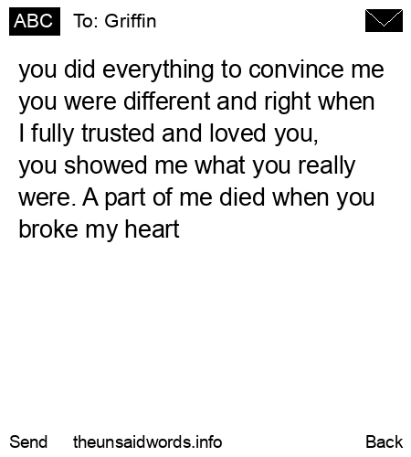 unsent message to Griffin