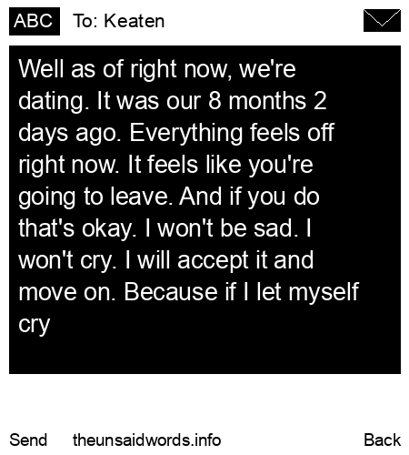 unsent message to Keaten
