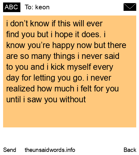 unsent message to keon