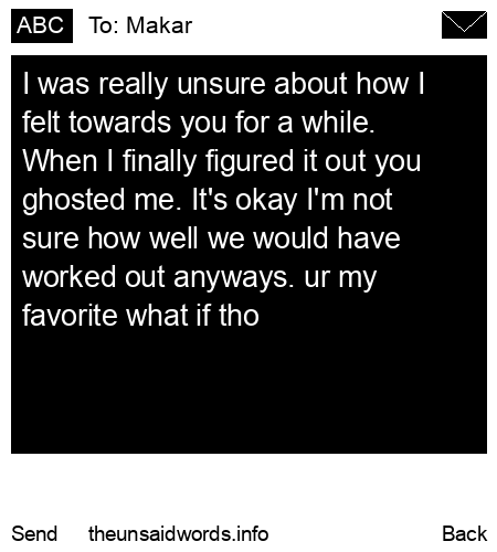 unsent message to Makar