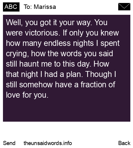 unsent message to Marissa