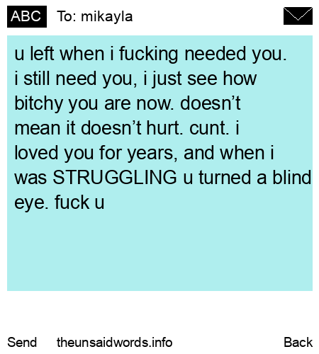 unsent message to mikayla