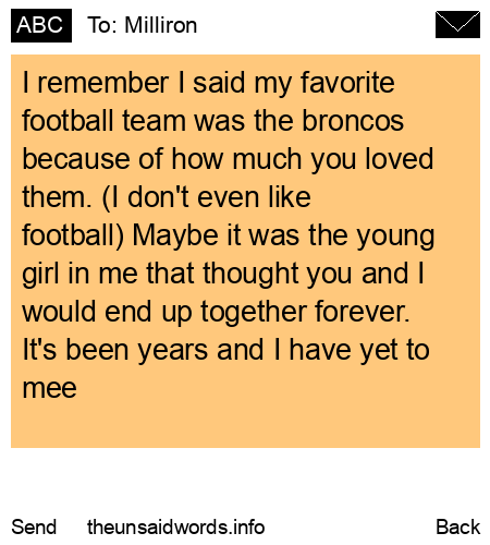 unsent message to Milliron