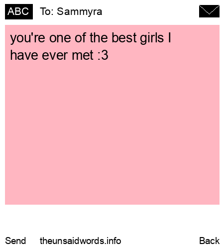 unsent message to Sammyra 