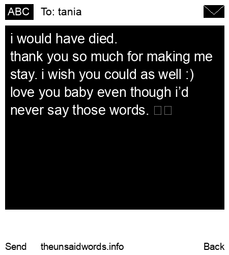 unsent message to tania