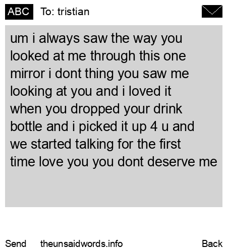unsent message to tristian