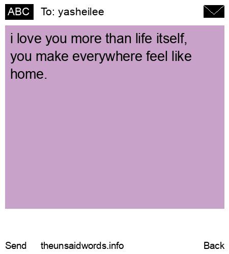 unsent message to yasheilee