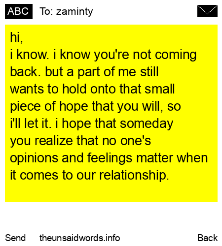 unsent message to zaminty