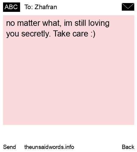 unsent message to Zhafran
