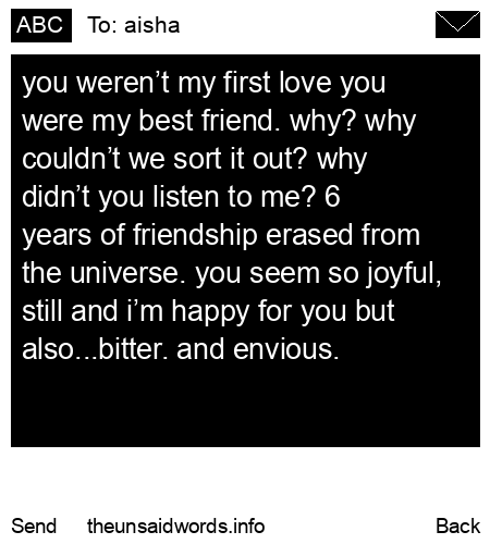 unsent message to aisha