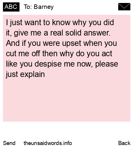 unsent message to Barney