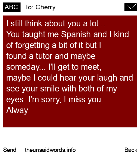unsent message to Cherry