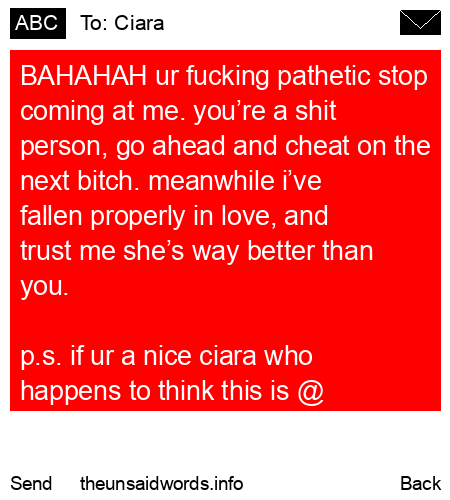 unsent message to Ciara