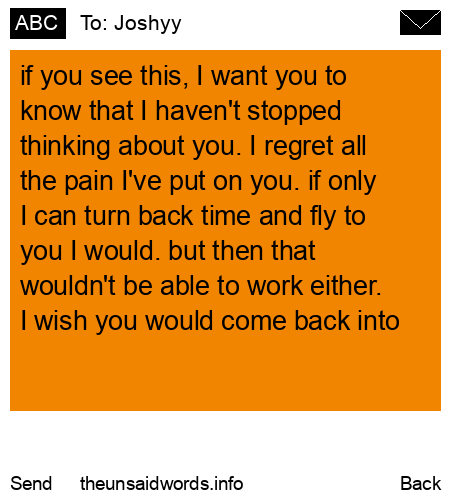 unsent message to Joshyy