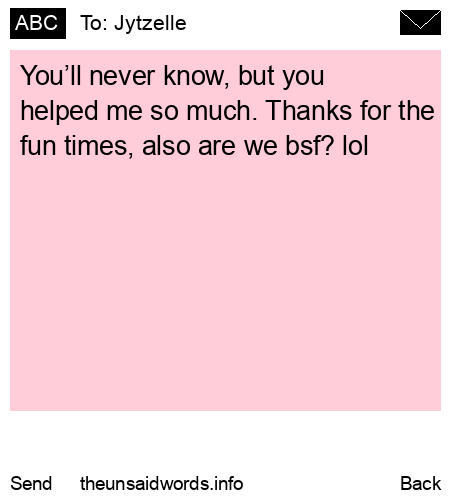 unsent message to Jytzelle 