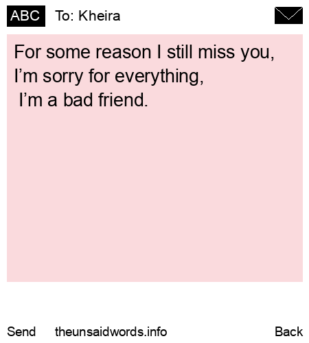 unsent message to Kheira 