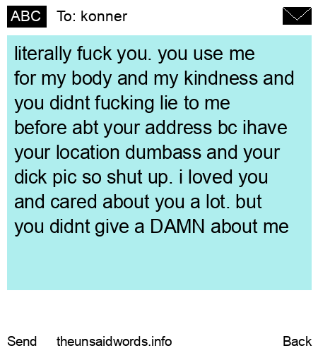 unsent message to konner