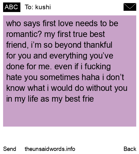 unsent message to kushi