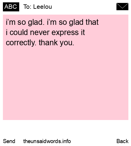 unsent message to Leelou