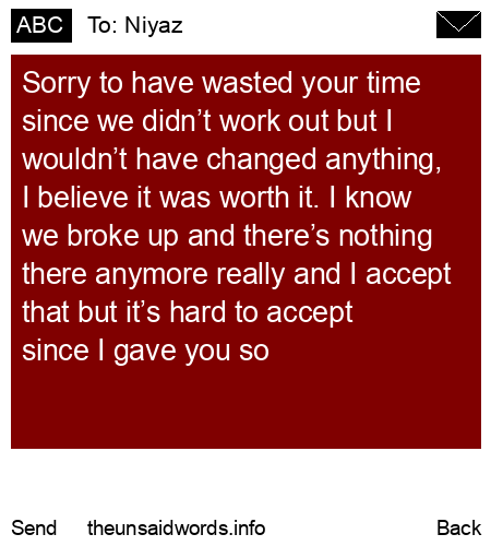 unsent message to Niyaz
