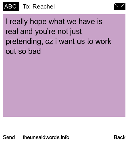 unsent message to Reachel