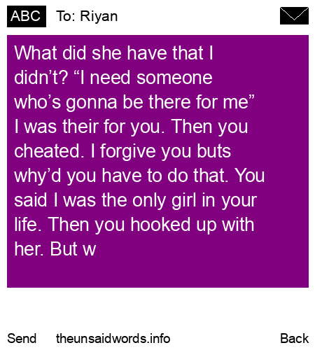 unsent message to Riyan
