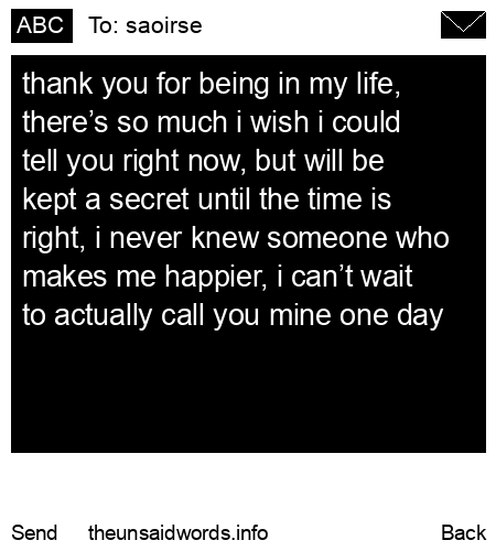 unsent message to saoirse